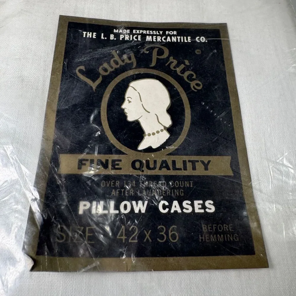 Vintage Lady Price Pillow Cases LB Price Mercantile Set Pack NOS Deadstock 42x36
